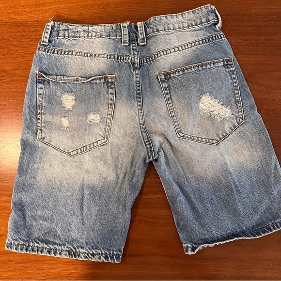 All Saints Japanese distressed denim shorts - Picture 4 of 4